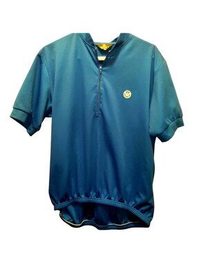 Canari Cycling Jersey*Blue*Lrg*1/4 Zip*Bike Shirt*Rear Pockets*Short Sleeve*EUC